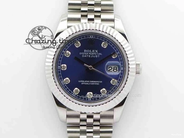 MiroTime 0201 TopPick DateJust II 41mm BP Maker Best Edition Blue Diamonds Dial On New Version Jubilee Bracelet A 3621